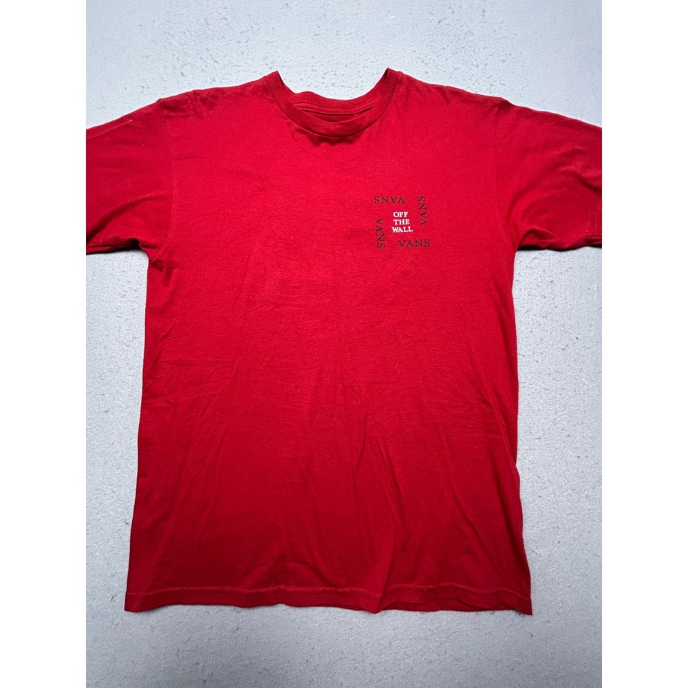 Vans T Shirt 100 Cotton Red Graphic Medium Mens